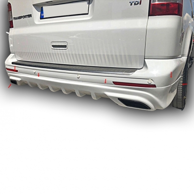 Volkswagen Transporter T5 2004 - 2010 Uyumlu Yedek Parça Arka Tampon Eki Boyasız