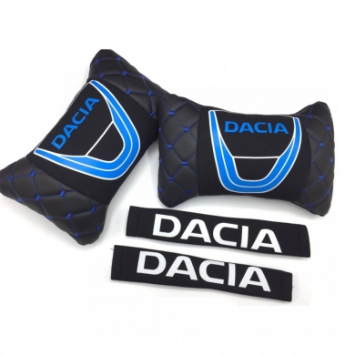 Dacia Logolu Boyun Yastığı ve Emniyet Kemer Kılıfı Siyah