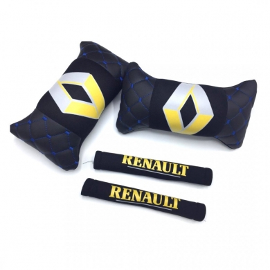 Renault Logolu Boyun Yastığı ve Emniyet Kemer Kılıfı Siyah