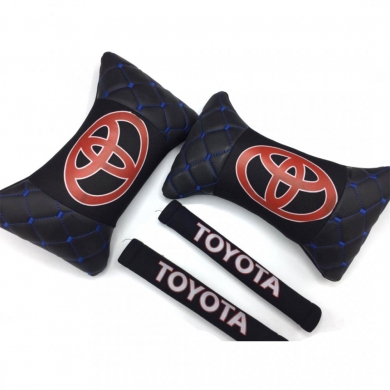 Toyota Logolu Boyun Yastığı ve Emniyet Kemer Kılıfı Siyah
