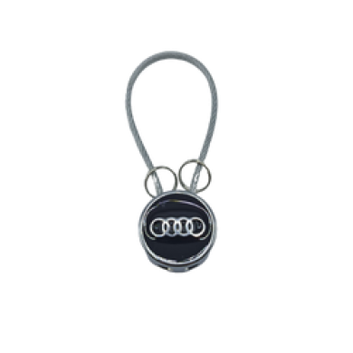 Audi Çelik Telli Metal Anahtarlık Siyah