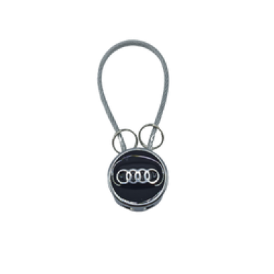 Audi  Uyumlu Yedek Parça Çelik Telli Metal Anahtarlık Siyah