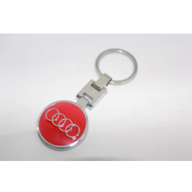 Audi Logolu Kırmızı Metal Anahtarlık
