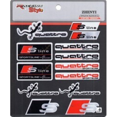 Audi Sline Quattro  Uyumlu Yedek Parça Sticker 13 Adet