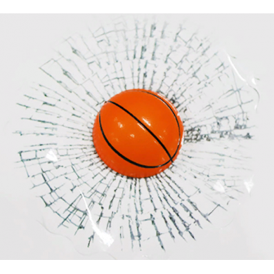 Basketbol Toplu 3 Boyutlu Kırık Cam Sticker