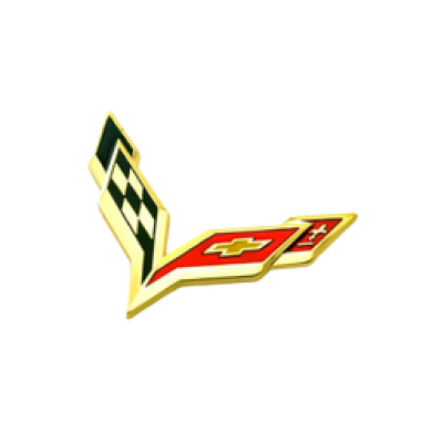 Chevrolet Corvette Bayrak Yapıştırma Altın Sarısı Bagaj ve Çamurluk Logosu