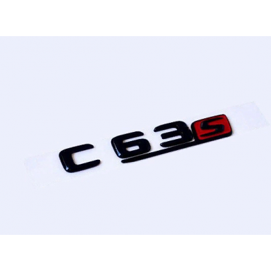Mercedes C63S Uyumlu Yedek Parça Siyah Kırımızı Bagaj Logosu