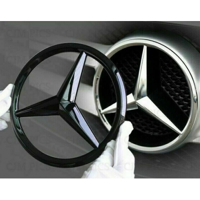 Mercedes Panjur Logosu Kaplama Parlak Siyah