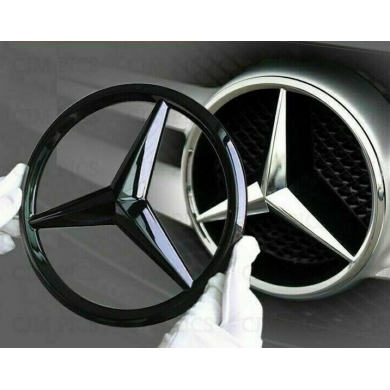 Mercedes Uyumlu Yedek Parça Panjur Logosu Kaplama Parlak Siyah