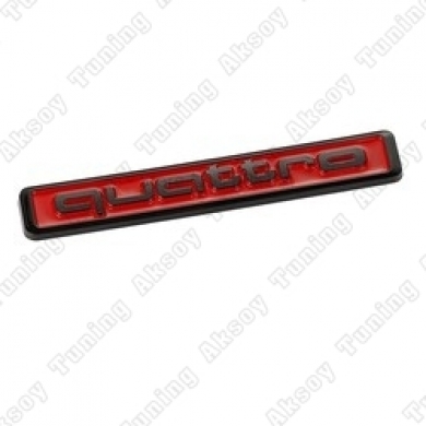 Audi Quattro Yapıştırma Kırmızı-Siyah Bagaj ve Çamurluk Logosu