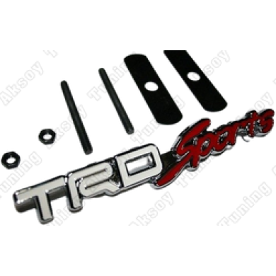 TRD Sports Beyaz-Kırmızı Metal Panjur Logosu