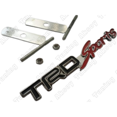 TRD Sports Siyah-Kırmızı Metal Ön Panjur Logosu