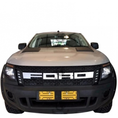 Ford Ranger T6 Uyumlu Yedek Parça   2012-2015 Ön Panjur Gündüz Ledli Beyaz Yazılı