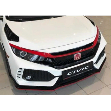 Honda Civic Fc5 2016-2020 Uyumlu Yedek Parça Ön Panjur Kaş Kaplama Kırmızı