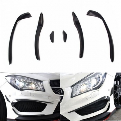 Mercedes W117 Cla Serisi Amg Cla45 2012 - 2015 Uyumlu Ön Tampon Splitter ( 6 Parça ) Plastik Boyasız