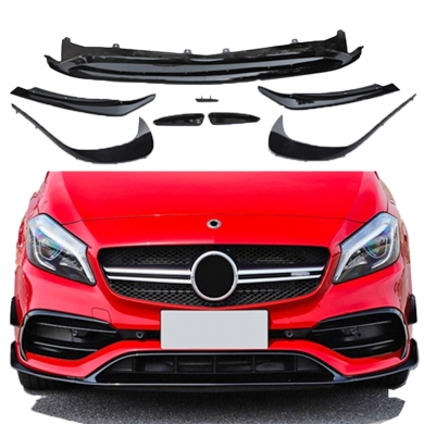 Mercedes W176 A serisi Amg A45 2012 - 2015 Uyumlu Ön Tampon Splitter ( 6 Parça ) Plastik Boyasız