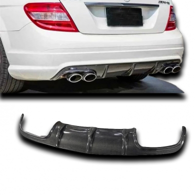 Mercedes W204 C Serisi Sedan-Coupe Amg C63 2008 - 2012 Uyumlu Difüzör Plastik Boyasız