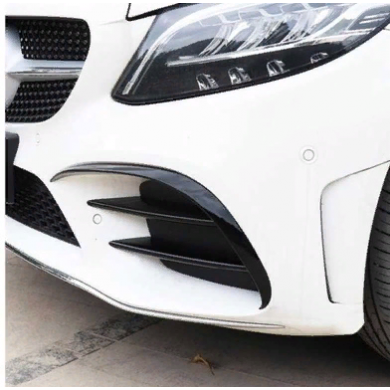 Mercedes W205 2015-2018 Uyumlu Yedek Parça Ön Tampon Bıçakları 2 Parça (piano Black)