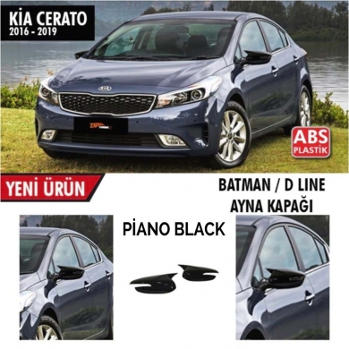 Kia Cerato 2016 - 2019 Batman Yarasa Ayna Kapağı Sinyalli Piano Black