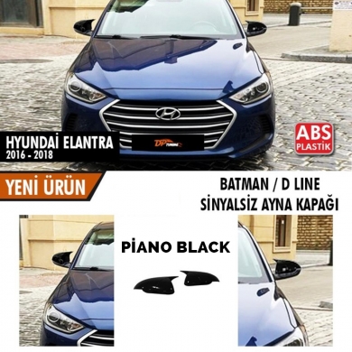 Hyundai Elantra 2016-2018 Batman Yarasa Ayna Kapağı Sinyalli Piano Black