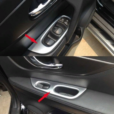 Nissan X-Trail 2014-2017 Kapı Kolçak Düğme Kaplaması Silver