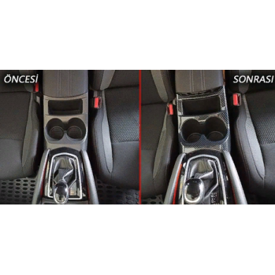 Nissan Qashqai 2014-2020 Uyumlu Yedek Parça Orta Bölme Kaplama - Carbon