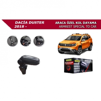 Niken Dacia Duster 2010-2017 Uyumlu Yedek Parça Araca Özel Kol Dayama Siyah