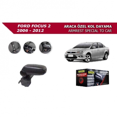 Niken Ford Focus 2 Uyumlu Yedek Parça  2006-2012 Araca Özel Kol Dayama Siyah