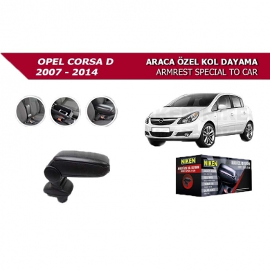 Niken Opel Corsa D 2007-2014 Araca Özel Kol Dayama Siyah