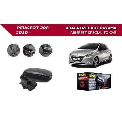 Niken Peugeot 208 2012- Araca Özel Kol Dayama Siyah