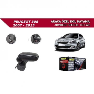Niken Peugeot 308 2007-2013 Araca Özel Kol Dayama Siyah