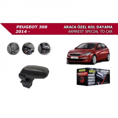 Niken Peugeot 308 2014- Araca Özel Kol Dayama Siyah