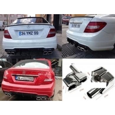 Mercedes Amg W204 Uyumlu Yedek Parça Kare Egzoz Ucu