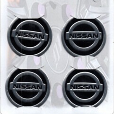 Nissan Siyah Alüminyum Yapıştırma Jant Göbeği 4Lü 60mm
