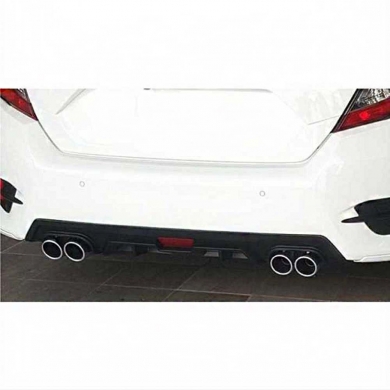 Honda Civic FC5 Uyumlu Yedek Parça 2016-2020 4 Egzoz Difüzör Çift Çıkış Black