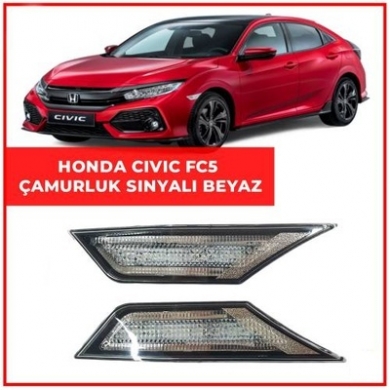 Honda Civic FC5 2016-2020 Çamurluk Sinyali Beyaz