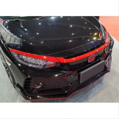 Honda Cıvıc FC5 2016-2020 Için Uyumlu Ön Panjur Ust Kaplama Kırmızı