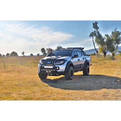 Mitsubishi L200 2007+ Off Road Ön Tampon Koruma Demiri Siyah Face Off AQM4WD PST15