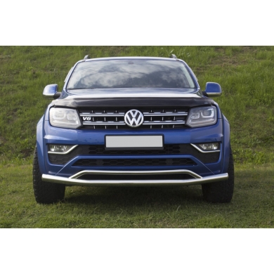 Volkswagen Amarok 2010+ Uyumlu Yedek Parça Off Road Ön Tampon Koruma Demiri Krom (Çiftli Bıyık) AQM4WD