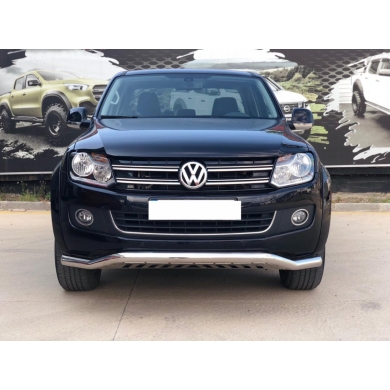 Volkswagen Amarok Uyumlu Yedek Parça 2010+ Off Road Saclı Ön Koruma Ön Tampon Koruma Demiri Krom GloPlus AQM4WD