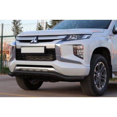 Mitsubishi L200 2007+ Off Road Saclı Ön Koruma Ön Tampon Koruma Demiri Siyah GloPlus AQM4WD PST22
