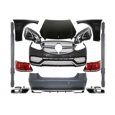 Mercedes W212 Uyumlu Yedek Parça Makyajlı E63E Çevirme Facelift Body Kit (Far-Stop-Kaput Ve Çamurluk Dahil)