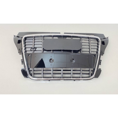 Audi A3 2008-2012 İçin Uyumlu Yedek Parça S3 Panjur - Siyah / Krom