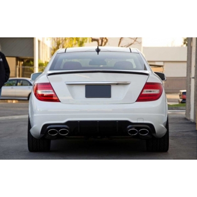 Mercedes W204 2007-2014 C Serisi Uyumlu Yedek Parça Amg Spoiler - Piano Black (Parlak Siyah)