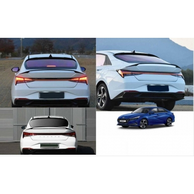 Hyundai Elantra 2021+ Uyumlu Yedek Parça Yüksek Spoiler - Piano Black (Parlak Siyah)