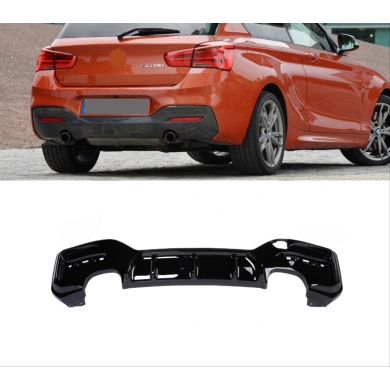 Bmw 1 Serisi  F20 2015-2018 Uyumlu Yedek Parça LCI MT Tampon İçin Çift Çıkış Difüzör  (İkili Çıkış)
