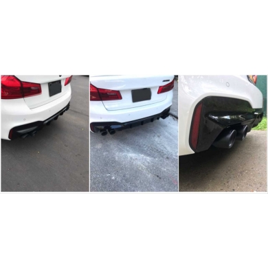 Bmw 5 Serisi G30 İçin Uyumlu Yedek Parça M5 Görünüm Difüzör Ve M5 Görünüm Egzoz Seti (Parlak Siyah Difüzör)