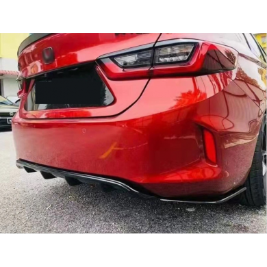 Honda City Uyumlu Yedek Parça  2020+ İçin Uyumlu RS Difüzör & Flap Seti (Parlak Siyah)