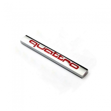 Audi Quattro  Uyumlu Yedek Parça Kırmızı Bagaj Logosu 7×1 Cm