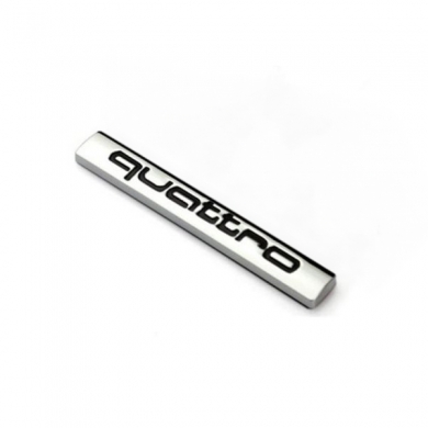 Audi Quattro  Uyumlu Yedek Parça Siyah Bagaj Logosu 7×1 Cm
